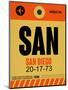 SAN San Diego Luggage Tag 1-NaxArt-Mounted Art Print