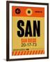 SAN San Diego Luggage Tag 1-NaxArt-Framed Art Print