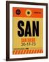 SAN San Diego Luggage Tag 1-NaxArt-Framed Art Print