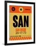 SAN San Diego Luggage Tag 1-NaxArt-Framed Art Print