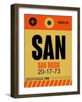 SAN San Diego Luggage Tag 1-NaxArt-Framed Art Print