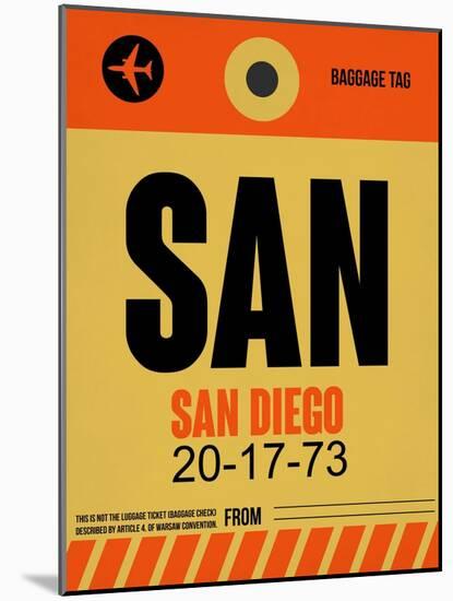 SAN San Diego Luggage Tag 1-NaxArt-Mounted Art Print