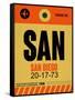 SAN San Diego Luggage Tag 1-NaxArt-Framed Stretched Canvas