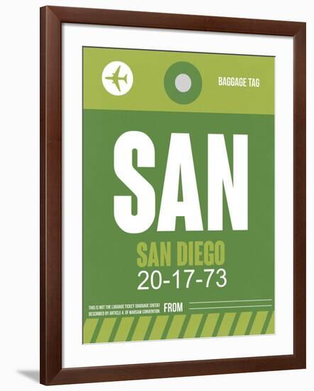 SAN San Diego Luggage Tag 2-NaxArt-Framed Art Print