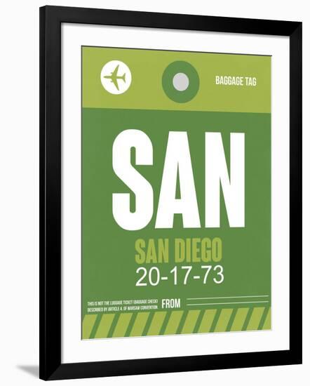 SAN San Diego Luggage Tag 2-NaxArt-Framed Art Print