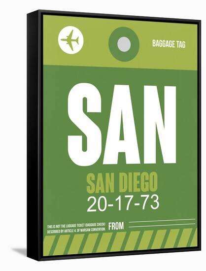 SAN San Diego Luggage Tag 2-NaxArt-Framed Stretched Canvas