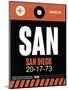 SAN San Diego Luggage Tag 3-NaxArt-Mounted Premium Giclee Print