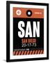 SAN San Diego Luggage Tag 3-NaxArt-Framed Art Print