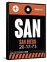 SAN San Diego Luggage Tag 3-NaxArt-Framed Stretched Canvas