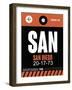 SAN San Diego Luggage Tag 3-NaxArt-Framed Art Print