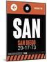 SAN San Diego Luggage Tag 3-NaxArt-Mounted Art Print