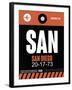 SAN San Diego Luggage Tag 3-NaxArt-Framed Art Print