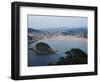 San Sebastian Bay at Night, Basque Country, Euskadi, Spain-Christian Kober-Framed Photographic Print