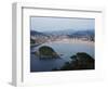 San Sebastian Bay at Night, Basque Country, Euskadi, Spain-Christian Kober-Framed Photographic Print