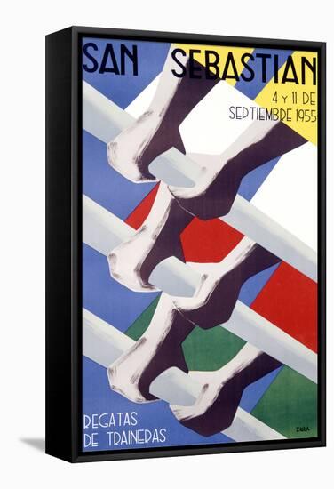 San Sebastian Rowing Regatta Poster-null-Framed Stretched Canvas