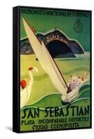 San Sebastian Vintage Poster - Europe-Lantern Press-Framed Stretched Canvas