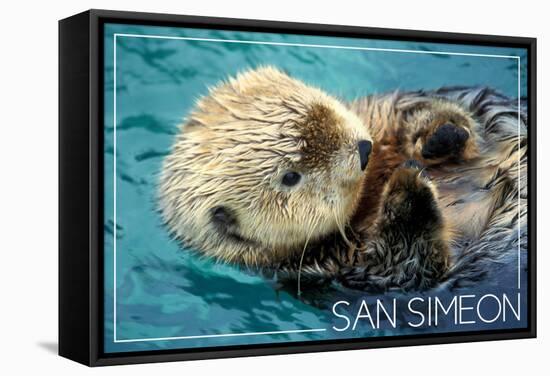 San Simeon, CA - Sea Otter-Lantern Press-Framed Stretched Canvas