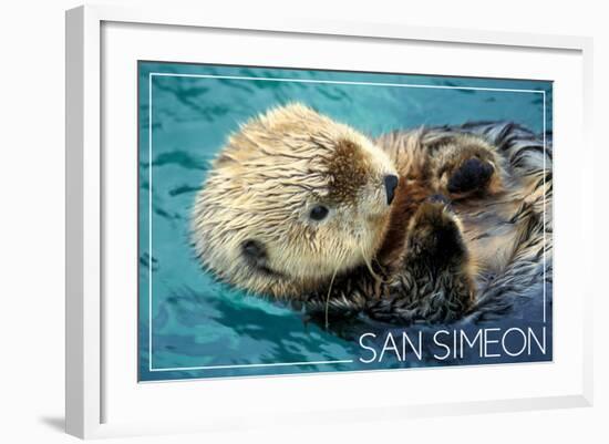 San Simeon, CA - Sea Otter-Lantern Press-Framed Art Print