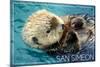 San Simeon, CA - Sea Otter-Lantern Press-Mounted Art Print