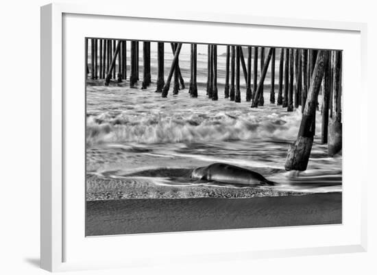 San Simeon Pier BW-Lee Peterson-Framed Photo