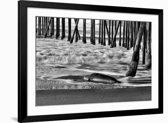 San Simeon Pier BW-Lee Peterson-Framed Photographic Print