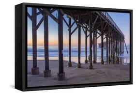 San Simeon Pier II-Lee Peterson-Framed Stretched Canvas