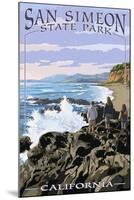 San Simeon State Park - Beach Scene - California-Lantern Press-Mounted Art Print
