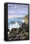 San Simeon State Park - Beach Scene - California-Lantern Press-Framed Stretched Canvas