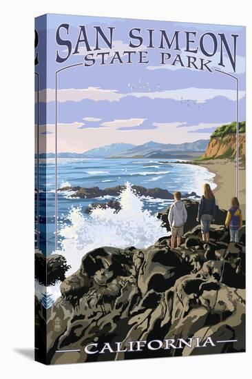 San Simeon State Park - Beach Scene - California-Lantern Press-Stretched Canvas