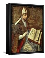 San Tomaso Altarpiece - detail (Saint Augustine)-Pedro Berruguete-Framed Stretched Canvas