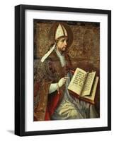 San Tomaso Altarpiece - detail (Saint Augustine)-Pedro Berruguete-Framed Giclee Print