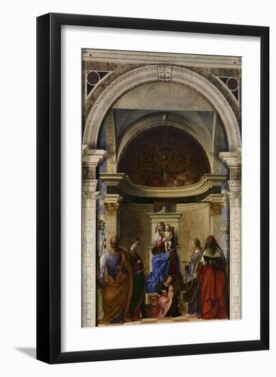 San Zaccaria Altarpiece (Madonna Enthroned)-Giovanni Bellini-Framed Art Print