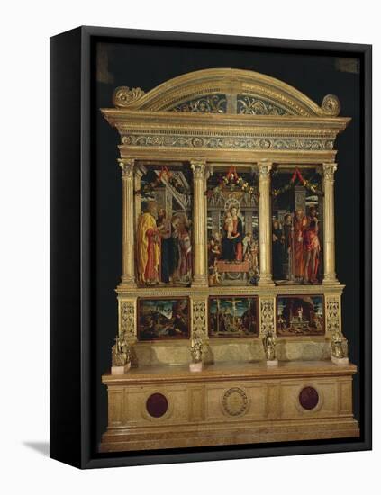 San Zeno Altarpiece, Ca 1456-1460-Andrea Mantegna-Framed Stretched Canvas