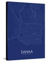 Sanaa, Yemen Blue Map-null-Stretched Canvas