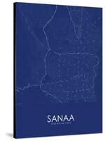 Sanaa, Yemen Blue Map-null-Stretched Canvas
