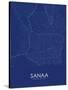 Sanaa, Yemen Blue Map-null-Stretched Canvas