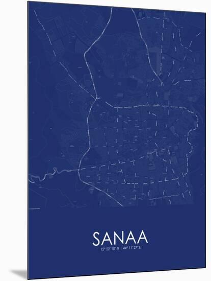 Sanaa, Yemen Blue Map-null-Mounted Poster