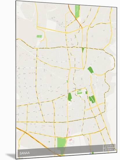 Sanaa, Yemen Map-null-Mounted Poster