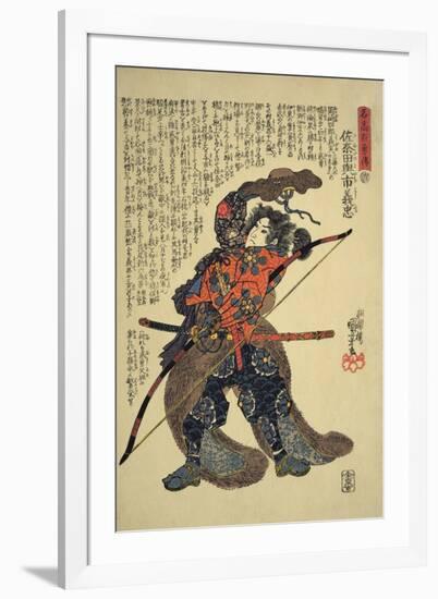 Sanada Yoichi Yoshitada, Dressed for the Hunt with a Bow in Hand-Kuniyoshi Utagawa-Framed Giclee Print