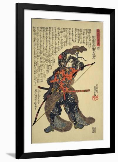 Sanada Yoichi Yoshitada, Dressed for the Hunt with a Bow in Hand-Kuniyoshi Utagawa-Framed Giclee Print