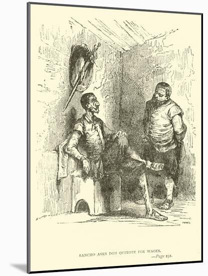 Sancho Asks Don Quixote for Wages-Sir John Gilbert-Mounted Giclee Print