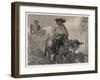 Sancho Panza and His Master Ride Through the Cornfields-Decamps-Framed Art Print