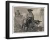 Sancho Panza and His Master Ride Through the Cornfields-Decamps-Framed Art Print