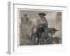 Sancho Panza and His Master Ride Through the Cornfields-Decamps-Framed Art Print