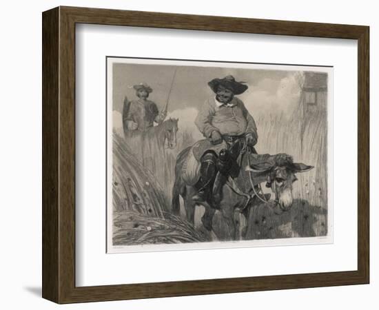 Sancho Panza and His Master Ride Through the Cornfields-Decamps-Framed Art Print