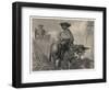 Sancho Panza and His Master Ride Through the Cornfields-Decamps-Framed Art Print