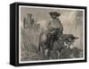 Sancho Panza and His Master Ride Through the Cornfields-Decamps-Framed Stretched Canvas