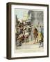 Sancho Panza Becomes Governor of the City of Barataria. 'Story of Don Quixote,' by Jules David.-Jules David-Framed Art Print