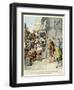 Sancho Panza Becomes Governor of the City of Barataria. 'Story of Don Quixote,' by Jules David.-Jules David-Framed Art Print