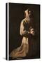 Sanctity: St Francis in Meditation, 1635-1639-Francisco de Zurbaran-Stretched Canvas